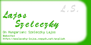 lajos szeleczky business card